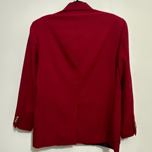 Vintage Crimson C Initial Patch Blazer Jacket Upcycled by FrugalAddicts Size 38 - Picture 4 of 5